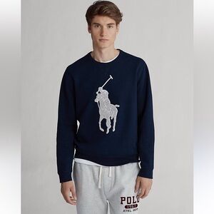 Polo by Ralph Lauren big pony double-knit long sleeve crewneck sweatshirt navy L